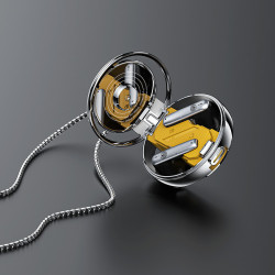 Recci Angle-Wing Necklace In-ear Bluetooth Handsfree Ακουστικά με Θήκη Φόρτισης Ασημί