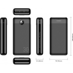 Veger L30 Power Bank 30000mAh 20W with 3 USB-A Ports and USB-C Port Black