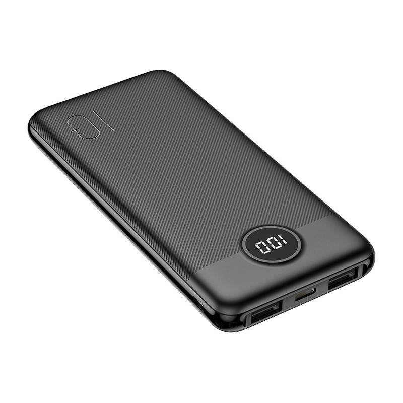 Veger L10 Power Bank 10000mAh με 2 Θύρες USB-A και Θύρα USB-C Μαύρο