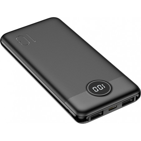 Veger L10 Power Bank 10000mAh με 2 Θύρες USB-A και Θύρα USB-C Μαύρο