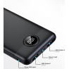 Veger L10 Power Bank 10000mAh with 2 USB-A Ports and USB-C Port Black