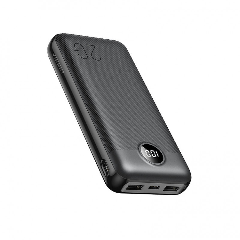 Veger L20S Power Bank 20000mAh 20W με 2 Θύρες USB-A Μαύρο