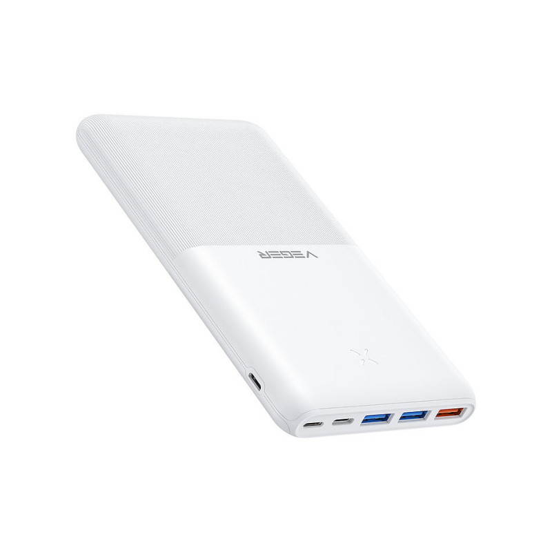 Veger S22 Power Bank 20000mAh 20W με 3 Θύρες USB-A και Θύρα USB-C Power Delivery / Quick Charge 3.0 Λευκό