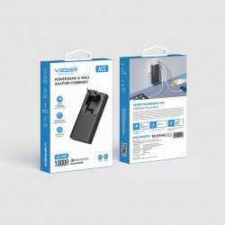 Veger ACE100 Power Bank 10000mAh 20W με 2 Θύρες USB-A και Θύρα USB-C Power Delivery / Quick Charge 3.0 Μαύρο