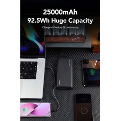 Veger TC130 Power Bank 25000mAh 130W with USB-A Port and USB-C Port Power Delivery Black