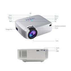 Andowl Q-A16B Mini Projector with Wi-Fi and Built-in Speakers White