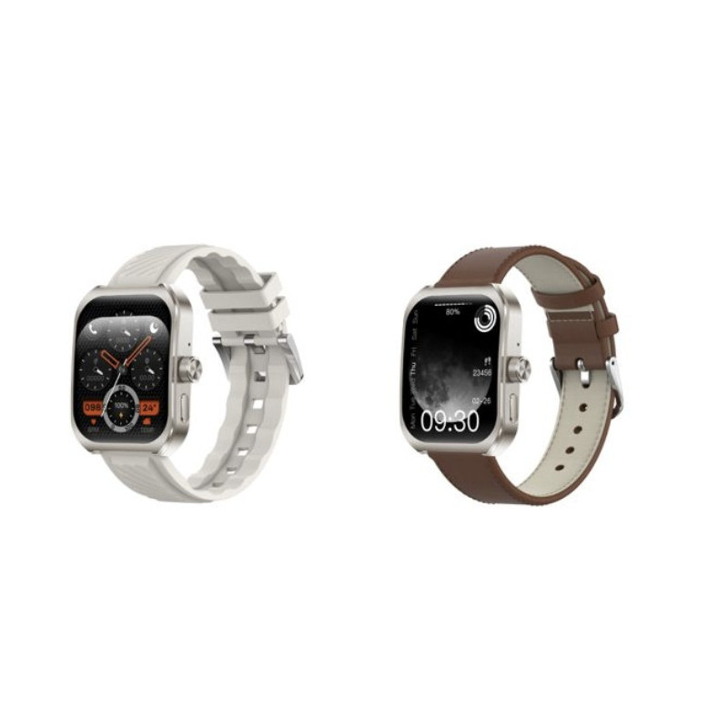 Z88 PRO Smart Watch 2 Straps (White/Brown)