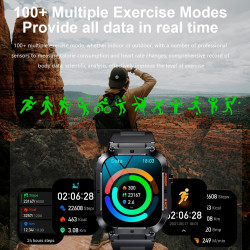 Aoke K57 Pro Smartwatch με Παλμογράφο (Μαύρο)