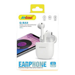 Andowl Q-BA5 In-ear Bluetooth Handsfree Ακουστικά με Θήκη Φόρτισης Λευκά