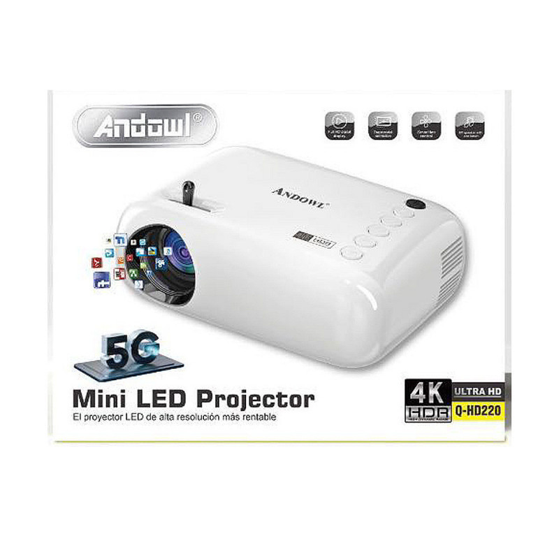 Andowl Q-HD220 Mini Projector Λάμπας LED Λευκός