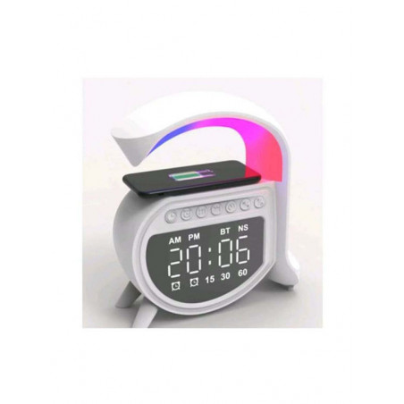 Andowl Digital Desk Clock with Alarm Clock & Wireless Charging