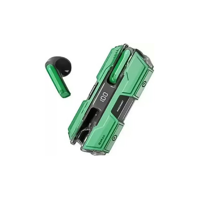 Andowl Q-E07 Earbud Bluetooth Handsfree Headphones with Charging Case Green