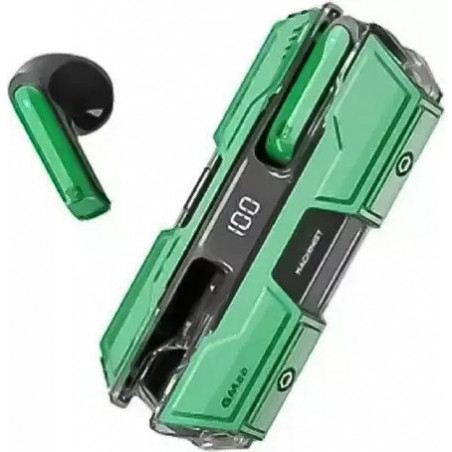 Andowl Q-E07 Earbud Bluetooth Handsfree Headphones with Charging Case Green