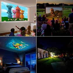 Andowl Q-SF35 Mini Projector LED Lamp with Built-in Speakers Yellow