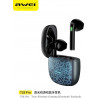 Awei T28 Pro Earbud Bluetooth Handsfree Headphone with Charging Case Ice Crack Blue