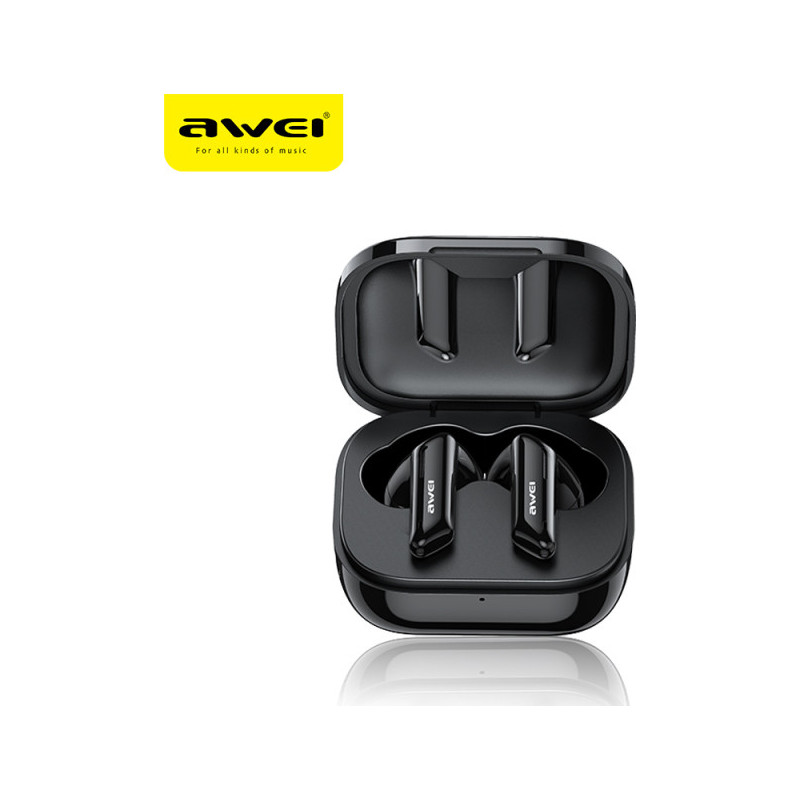 Awei T36 Earbud Bluetooth Handsfree Sweatproof Headphone with Charging Case Black