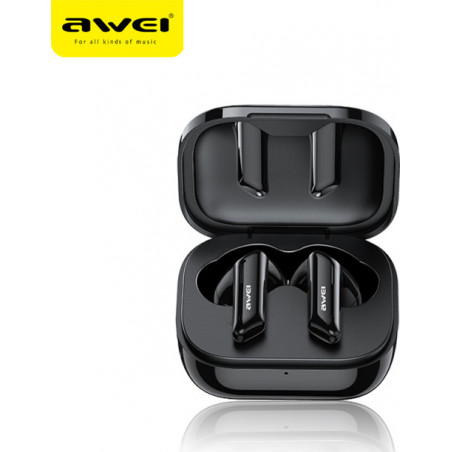 Awei T36 Earbud Bluetooth Handsfree Sweatproof Headphone with Charging Case Black