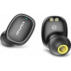 Awei T13 In-ear Bluetooth Handsfree Ακουστικά με Θήκη Φόρτισης Μαύρα