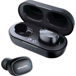 Awei T13 In-ear Bluetooth Handsfree Ακουστικά με Θήκη Φόρτισης Μαύρα