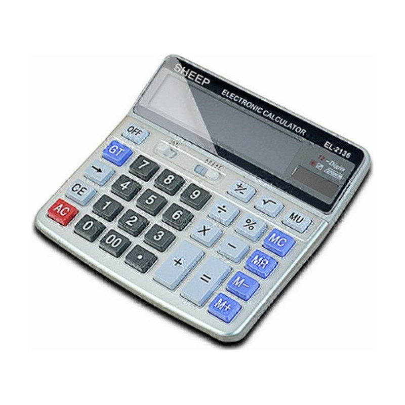 Solar Calculator EL-2136 Silver