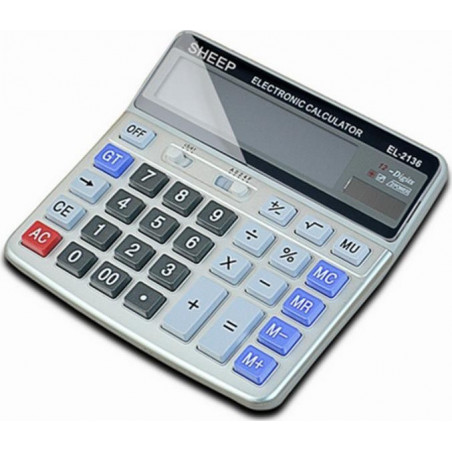 Solar Calculator EL-2136 Silver